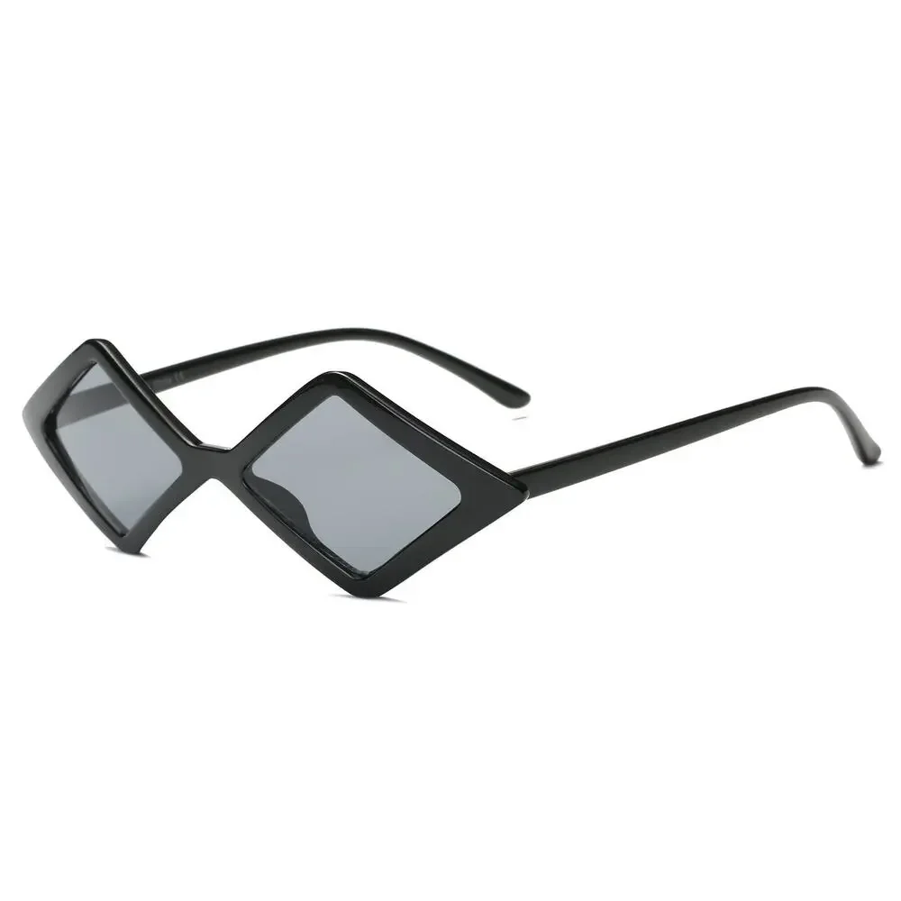 Kiss Womens Black Diamond Sunglasses Geometric Pointed Frame